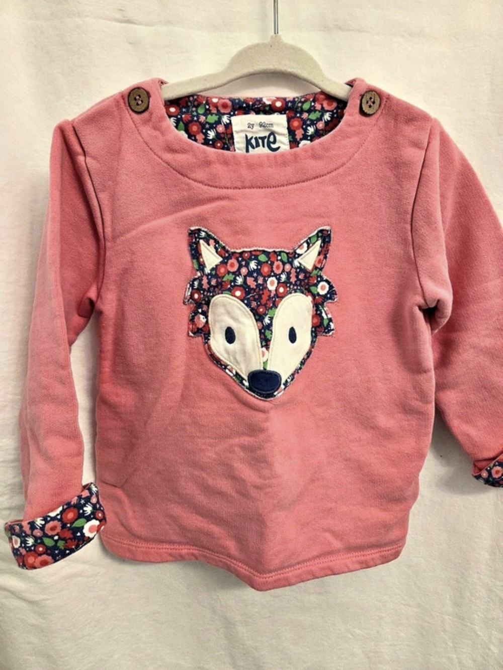 Kite 2T Girls Floral Fox Sweatshirt